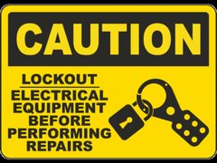 Caution Lockout Electrical Equipment Sign