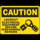 Caution Lockout Electrical Equipment Sign